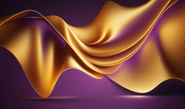 a purple and gold background with a flowing gold cloth on it\'s back side and a purple background with a gold cloth on it\'s back side.