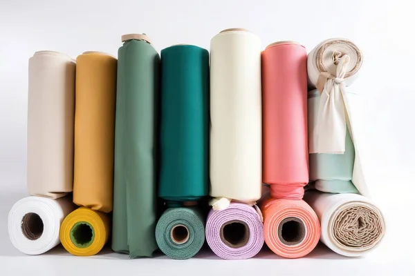 a bunch of rolls of different colored paper on a white background with a white ribbon in the middle of the roll, and a few rolls of different colored paper on the roll.