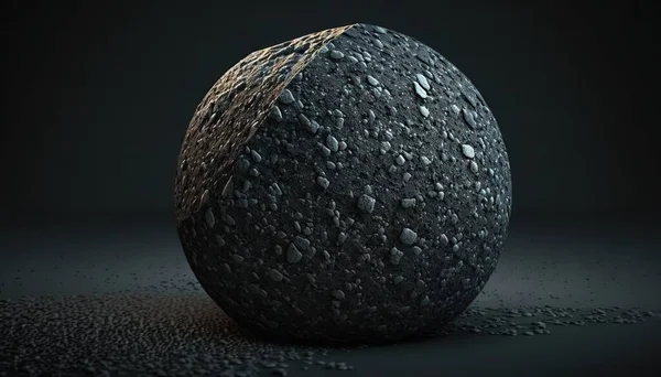 a large black object with water drops on it\'s surface.  generative ai