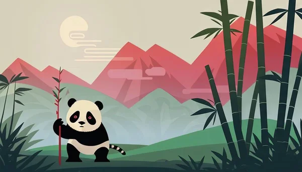 Desenho De Esboço Urso Panda Com Um Doce Na Boca Vetor PNG