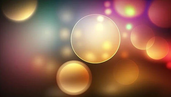 a blurry background with circles of light on a black background with a red and yellow light in the center of the circle and a black background with a red and yellow circle.