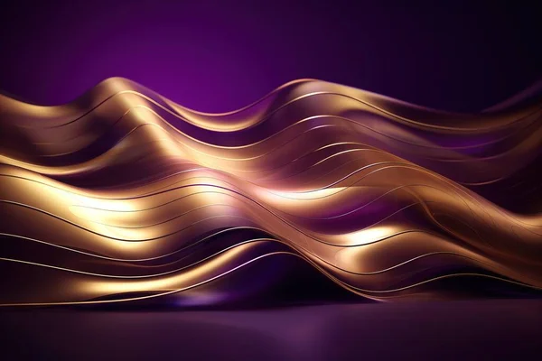 a purple and gold wavy background with a black background and a purple background.
