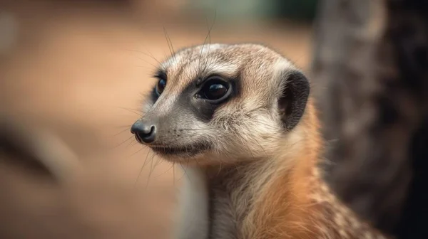 a close up of a small animal with a blurry background.