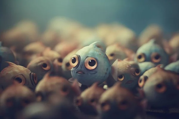 a group of little fish with big eyes and big eyes.