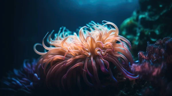 an anemone in a sea anemone tank.