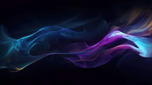 a blue and purple smoke swirls in the air on a black background with a black background and a black background with a blue and purple smoke swirl.