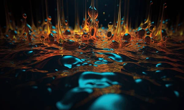 an abstract photo of a liquid filled with water and bubbles.