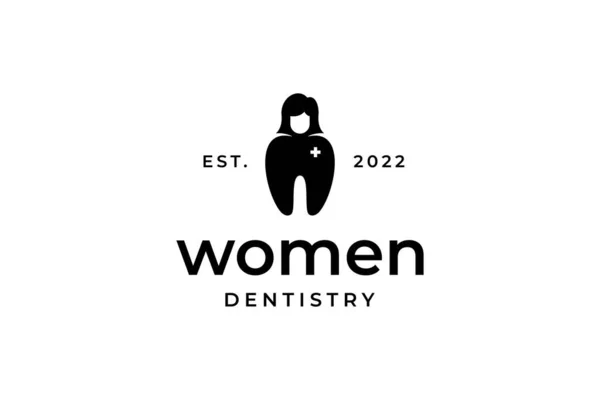 Preto Mulheres Odontologia Logo —  Vetores de Stock