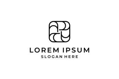 siyah beyaz kare soyut logo