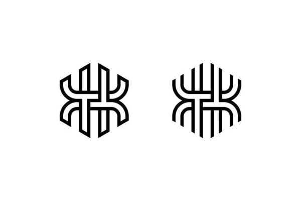 Black White Initial Letter Monogram Logo — Stock Vector