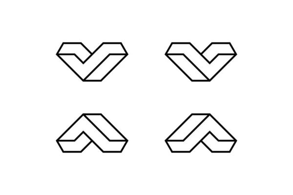 Μαύρο Λευκό Αρχικό Γράμμα Γεωμετρικό Λογότυπο — Διανυσματικό Αρχείο