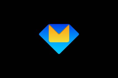 blue yellow diamond market startup logo