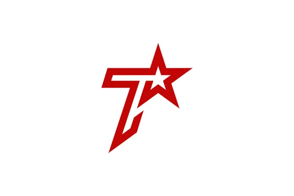 red initial letter number 7 star logo