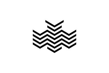 siyah beyaz ilk harf v v geometrik çizgi logosu