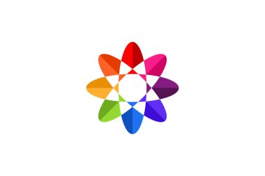 renk dolu çiçek açan başlangıç logosu