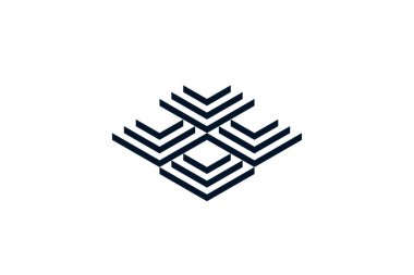 black white geometric line abstract logo