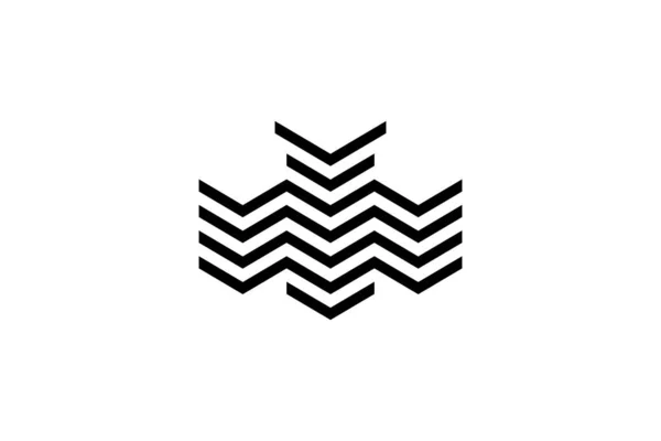 Ασπρόμαυρο Αρχικό Γράμμα Λογότυπο Γεωμετρικής Γραμμής — Φωτογραφία Αρχείου
