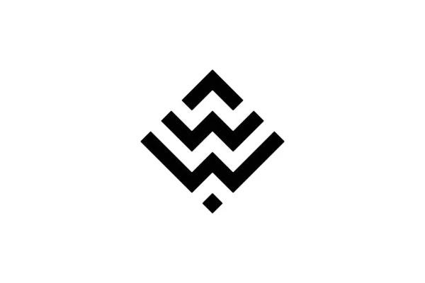 Černé Bílé Počáteční Písmeno Geometrické Čáry Logo — Stock fotografie