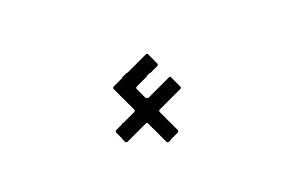 Μαύρο Λευκό Αρχικό Γράμμα Λογότυπο — Φωτογραφία Αρχείου