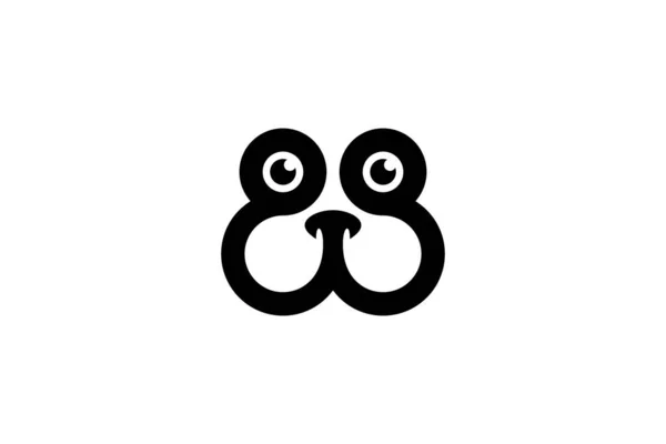 Černá Bílá Žába Nebo Gorila Logo — Stock fotografie