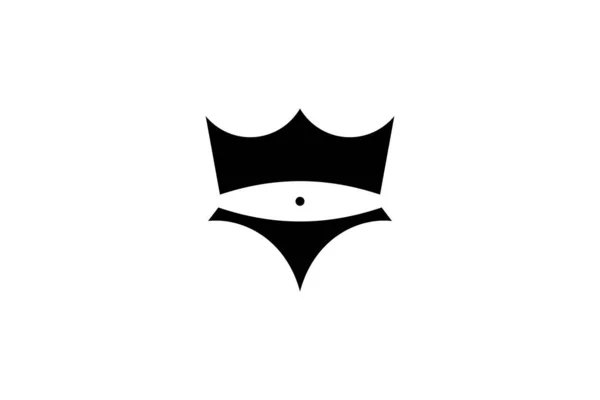 Black White Queen Underwear Logo — Stock Photo, Image
