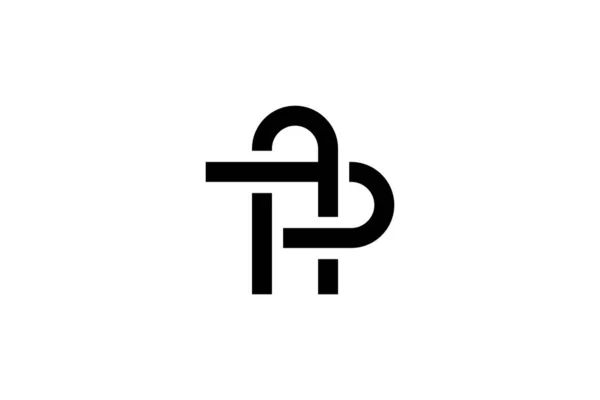 Černé Bílé Počáteční Písmeno Logo — Stock fotografie