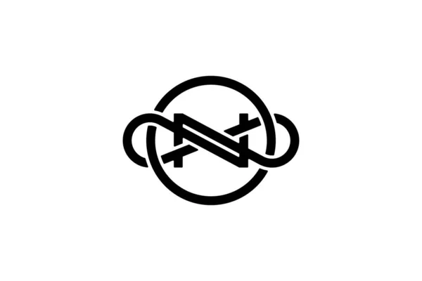 Černý Bílý Kruh Nekonečné Písmeno Logo — Stock fotografie