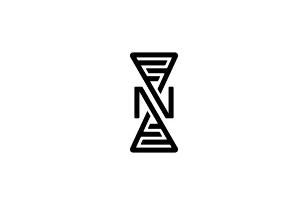 Μαύρο Λευκό Αρχικό Γράμμα Infinity Λογότυπο — Φωτογραφία Αρχείου