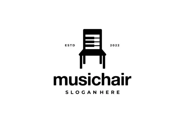 black white music chair logo