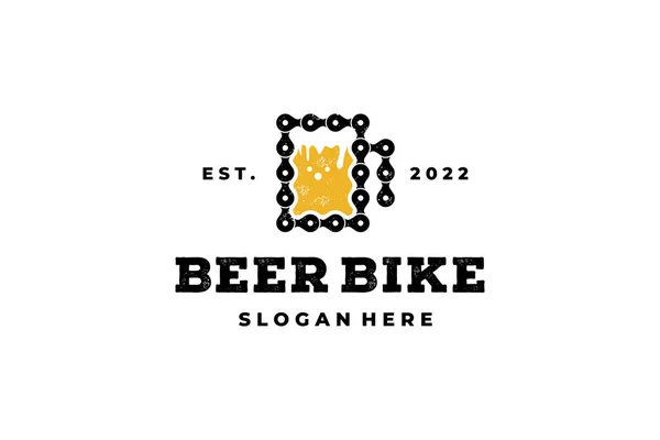 Sarı Siyah Bira Bisiklet Logosu — Stok fotoğraf