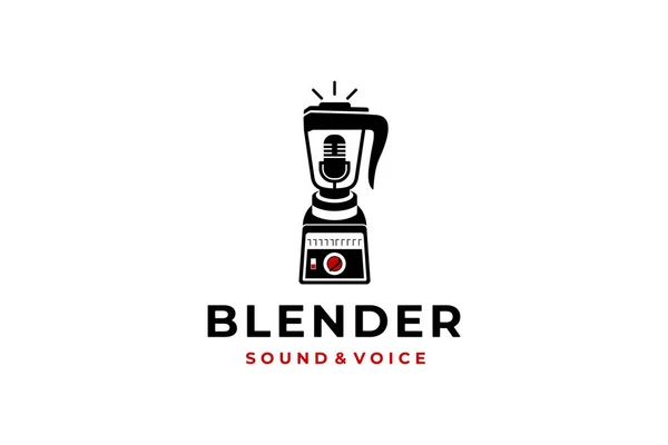 black white blender mixer podcast mic music logo