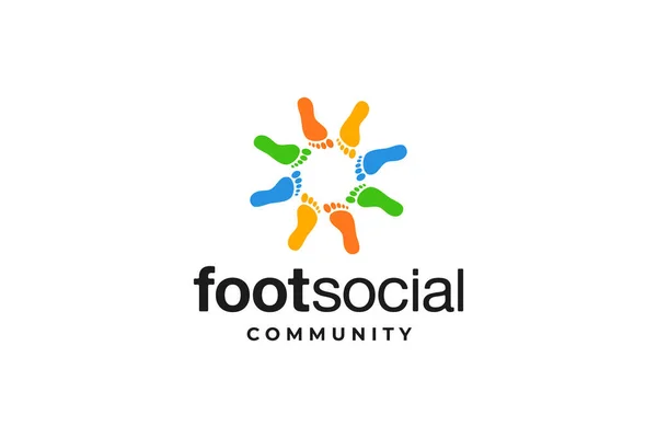 colorfull foot social community logo