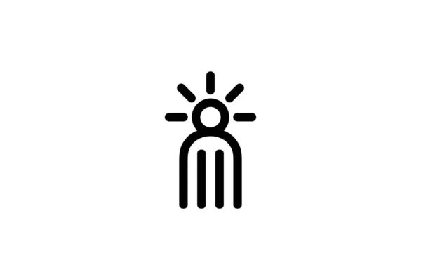 Noir Blanc Idée Gens Fourchette Penser Logo — Image vectorielle