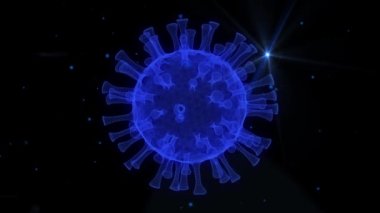 Coronavirüs enfeksiyonu, salgın hastalık, RNA virüsü konseptine yakın çekim. 3D animasyon. SARS COVID-19.