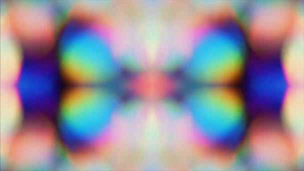 Гипнотический Геометрический Ностальгический Элегантный Радужный Симметричный Фон Боке Свет Течет — стоковое видео