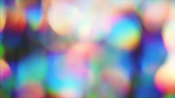 Абстрактные Винтажные Утечки Света Переливающийся Голографический Движущийся Боке Блестящий Фон — стоковое видео
