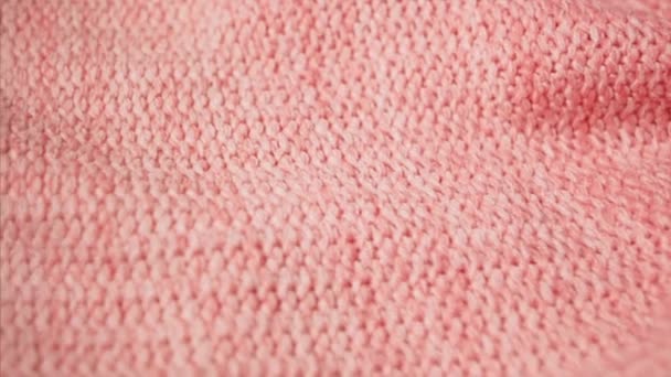 Tissu Chaud Doux Acrylique Rose Corail Fibre Tissu Pull Prores — Video