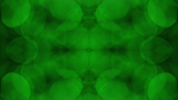 绿色的Bokeh 镜像的未来派迷幻的虹彩背景 超现实的效果 — 图库视频影像