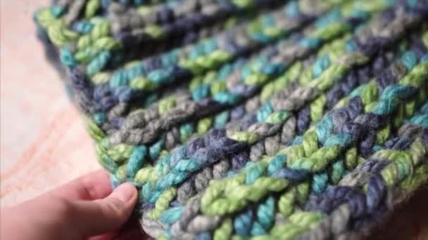 Grande Reliure Brioche Stitch Épais Fil Synthétique Acrylique Moutons Laine — Video