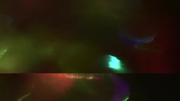Döngülü Spektral Kaplama Sürrealist Işık Geçişleri Karanlıkta Işıklar Parlar Hareket — Stok video