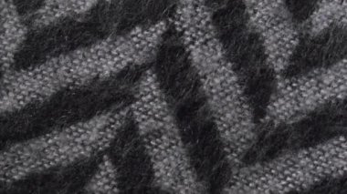 Slow pan of an acrylic or a wool fabric, womens sweater or scarf, monochrome palette. Close up shot 4k.