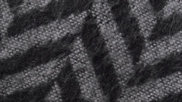 Slow Pan Acrylic Wool Fabric Womens Sweater Scarf Monochrome Palette — Wideo stockowe
