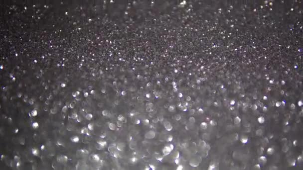 Shiny Grey Silver Sparkling Light Particles Blurry Abstract Unfocused Background — 图库视频影像
