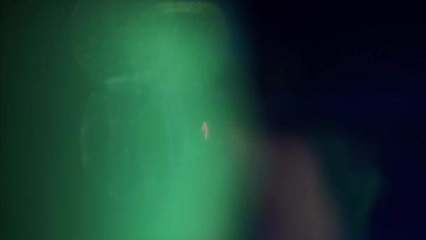 Преобразование Bokeh Киберпанк Элегантный Радужный Фон Зеленый Синий Цвет Видеозапись — стоковое видео