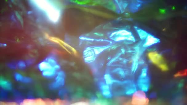 Multicolored Vintage Futuristic Psychedelic Holographic Background Vfx Trending Overlay — Vídeo de Stock
