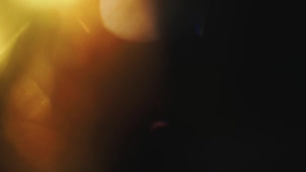 Різнокольорове Підсвічування Ностальгічного Мрійливого Мерехтливого Фону Золотих Теплих Кольорах Відеозапис — стокове відео