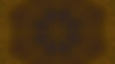 Kaleidoscope vintage cyberpunk dreamy shimmering art therapy background in yellow colours. Transitions for creative use. 