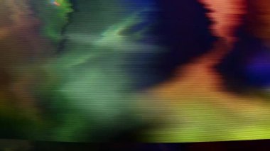 Abstract dynamic futuristic dreamy glittering distortion VHS old TV background. Video fx for trending projects.