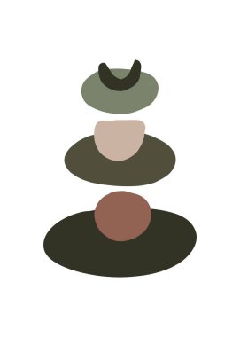 Wall art earth tone boho foliage line art drawing with abstract shape. Abstract Art design for print, cover, wallpaper, Minimal and natural wall art. High quality illustration.