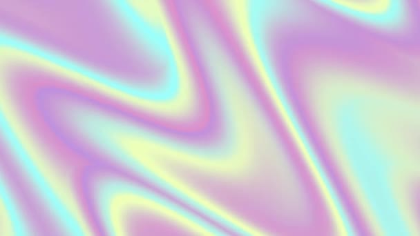 ホログラフィック波が動いている 80年代のスタイルの抽象的なトレンディな虹のホログラフィック背景 ヴァイオレット ピンク ミント イエローカラーのブレイクテクスチャー パステルカラー 高品質のビデオ — ストック動画